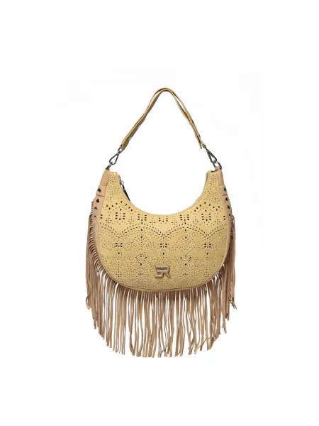 Torebka hobo Ermanno Scervino skórzana beżowa