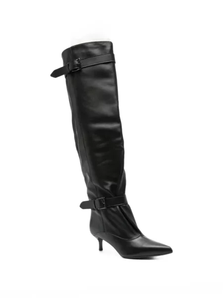 Botine Gisel B cu cataramă cu bretele negru
