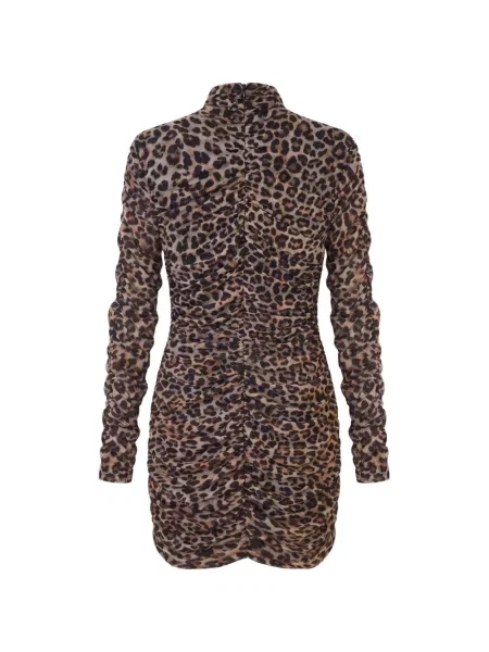 Rochie mini Blumarine cu imagine cu model leopard maro