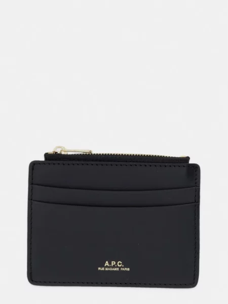 A.P.C. denarnica usnjena porte-carte paris črna