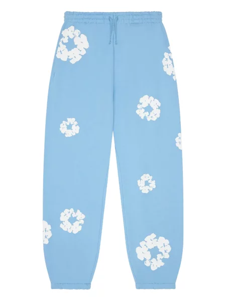 Pantaloni Denim Tears cu imagine alergare albastru