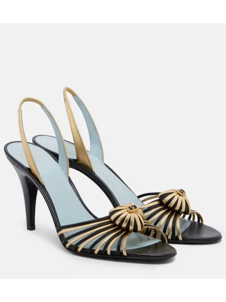 Sandale Valentino Garavani din piele slingback negru