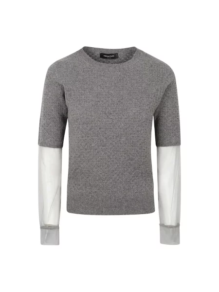 Sweter Fabiana Filippi wełniany szary