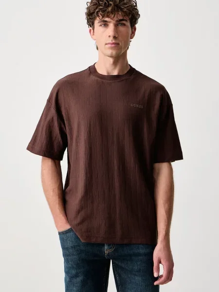 Guess T-shirt WALT brązowa