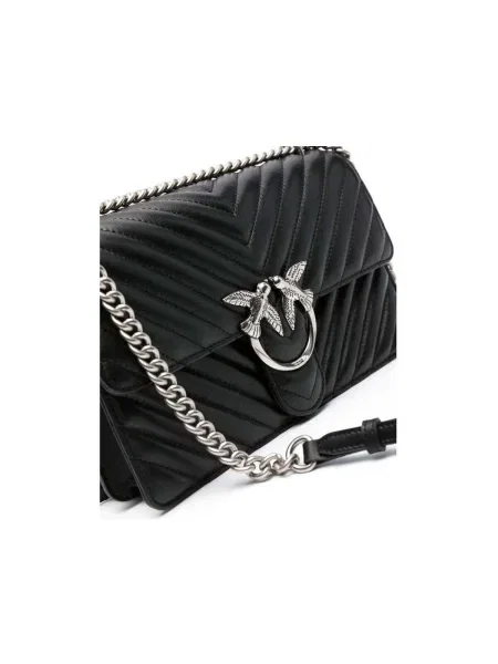 Pinko De piele geantă pe umăr LOVE ONE negru