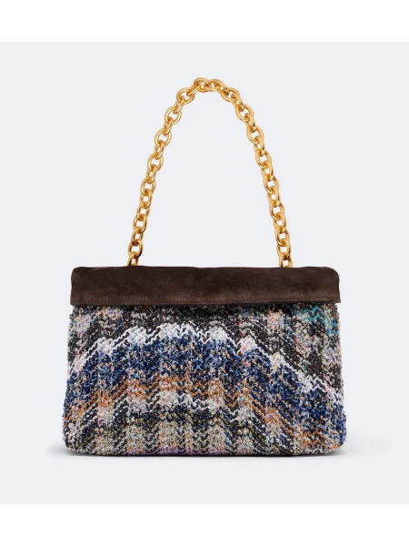 Geantă Missoni din piele de căprioară