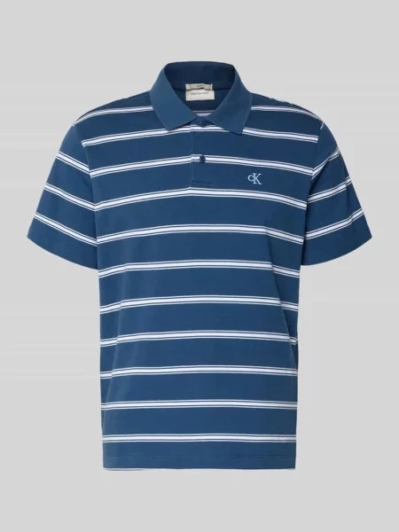 Koszulka polo o kroju regular fit z wyhaftowanym logo Calvin Klein Jeans granatowe