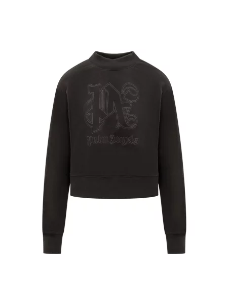 Haftowana bluza nierozpinana Palm Angels czarna
