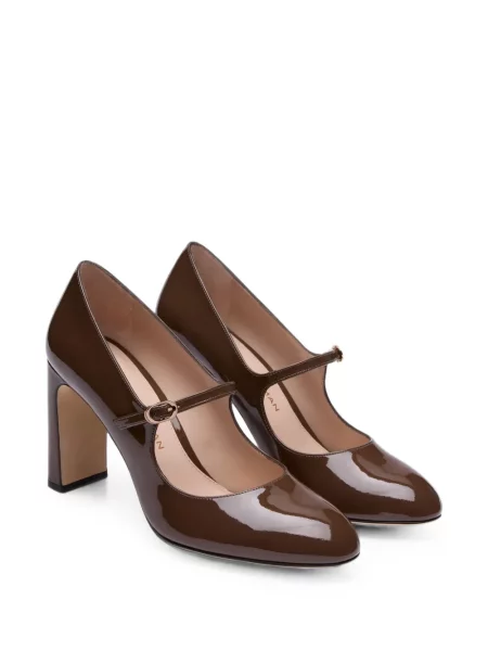 Pantofi cu toc Stuart Weitzman din piele de lac maro