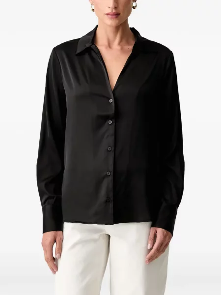 Lung cămașă Guess din satin negru