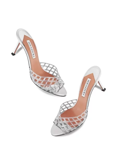 Мюли Aquazzura с кристали сиво