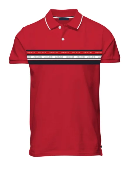 JACK & JONES Tricou JPRBLUWillow roșu / negru alb