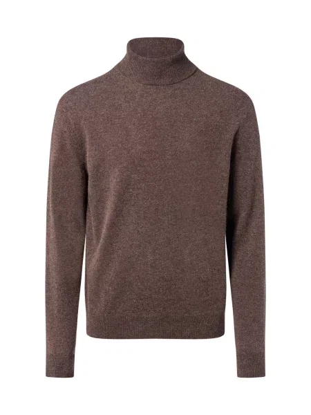 Andrew James Sweter z dodatkiem kaszmiru Mężczyźni Wełna marmurkowy S brązowy