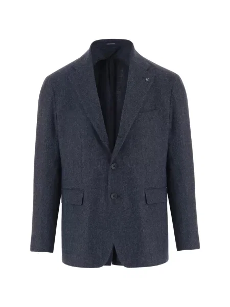 Sacou Tagliatore tricotate cu model herringbone albastru