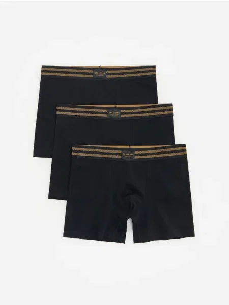 Reserved Set de 3 perechi de boxeri long negru
