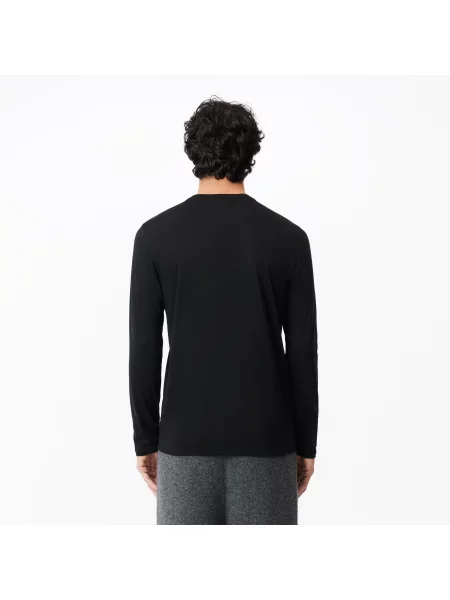 Lacoste Koszulka Z Długim Rękawem Z Bawełny Pima czarna