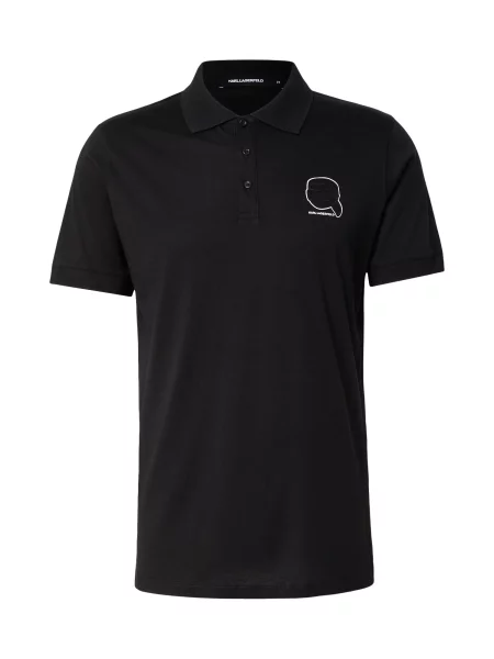 Karl Lagerfeld Tricou gri metalic / negru alb