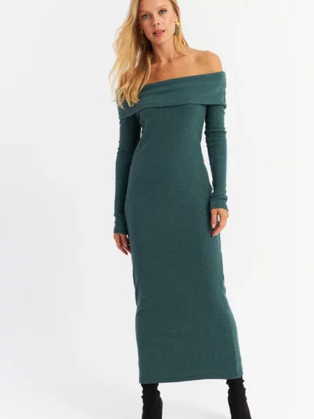 Cool & Sexy Rochie tricotat petrol verde