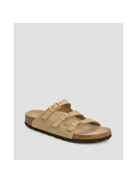 Nubukové šľapky Birkenstock Florida HEX béžová