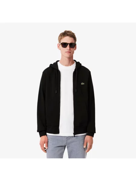Lacoste Bluza Z Kapturem Zapinana Na czarna