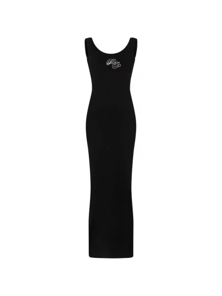 Maksi sukienka maxi Philipp Plein garniturowa z autografem czarna