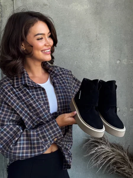 Замшевые ботинки Innoe черные