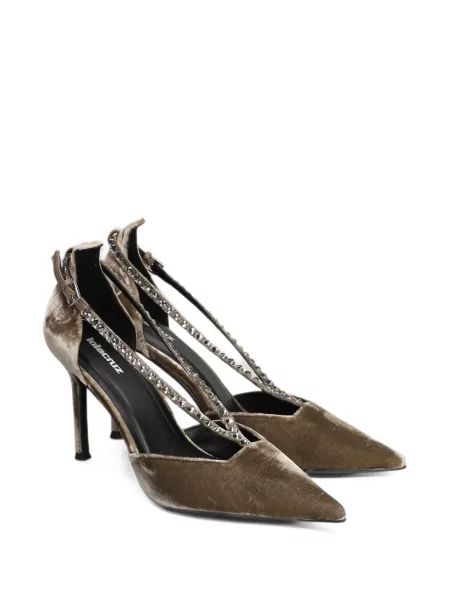 Pantofi cu toc Lola Cruz de catifea maro