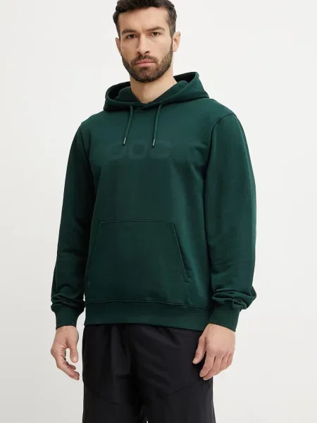 Суичър с качулка Poc с качулка с принт зелено