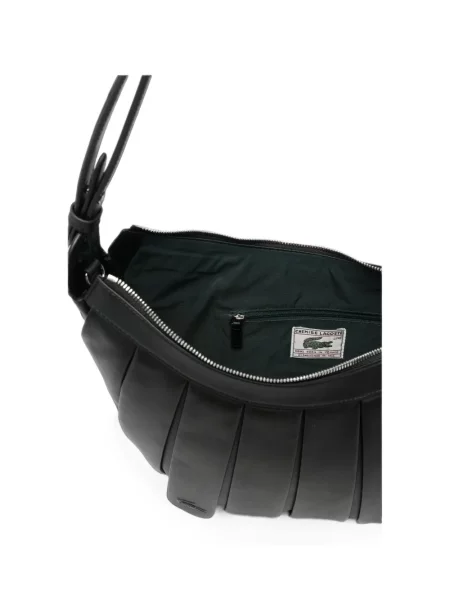 Geanta hobo Lacoste din piele negru