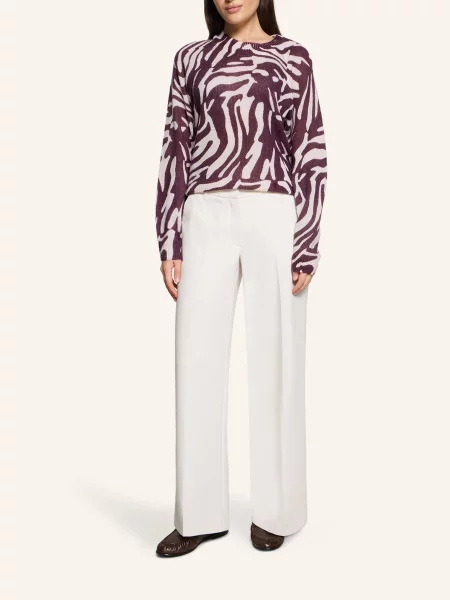 Betty&Co Sweter Z Dzianiny W Zwierzęcy Wzór rot