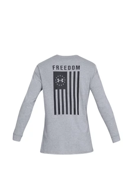 Lung tricou Under Armour cu imagine gri