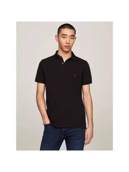 Tommy Hilfiger koszulka polo Mężczyźni jednolity M czarny