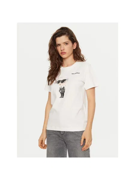 KARL LAGERFELD Majica Regular Fit bela