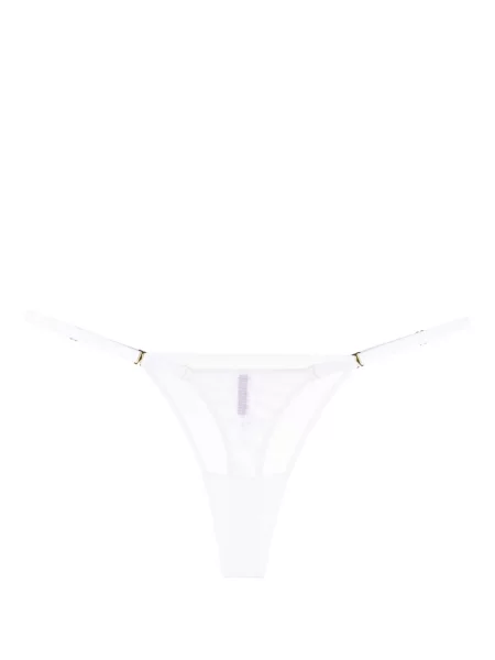 Chiloți tanga Maison Close transparente alb