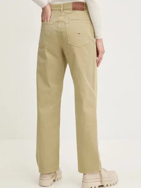 Džíny Tommy Jeans high waist zelené