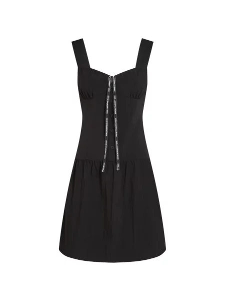 Костюм мини дънкова рокля Karl Lagerfeld Jeans с автограф черно