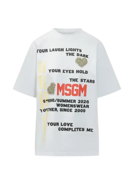 Grafic tricou Msgm alb