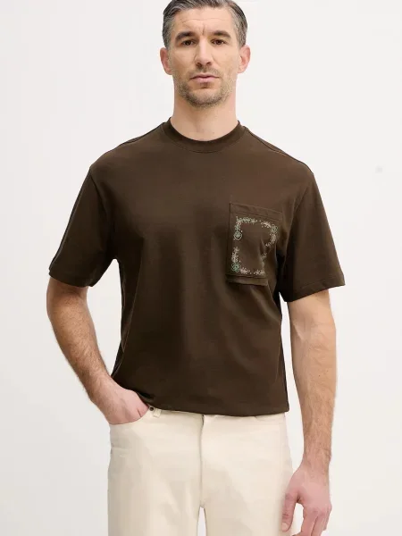 Tričko United Colors of Benetton hnědá