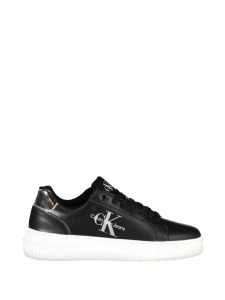 Sneakerși Calvin Klein cu șireturi cu imagine din dantelă negru