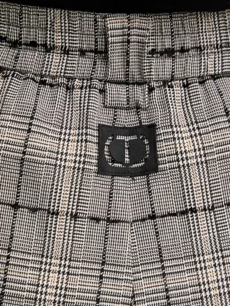 Pantaloni Twinset în carouri gri