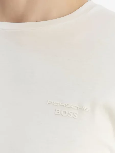 Scurt tricou Boss cu imagine alb