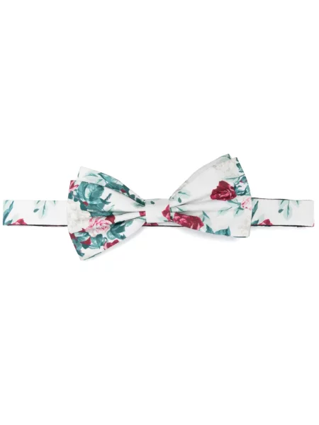 Cravată Fursac cu funde cu model floral alb