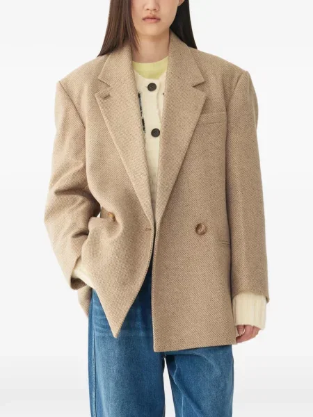 Geacă Tomboy cu model herringbone cu două rânduri de nasturi