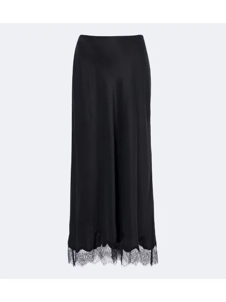 Fusta maxi Velvet de mătase negru