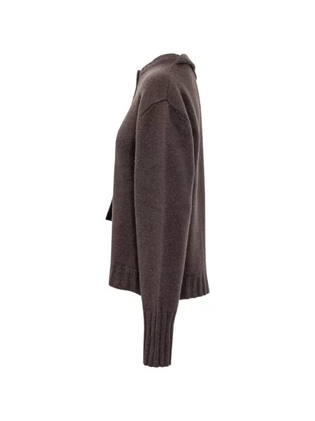 Cardigan The Attico asimetric drapat maro