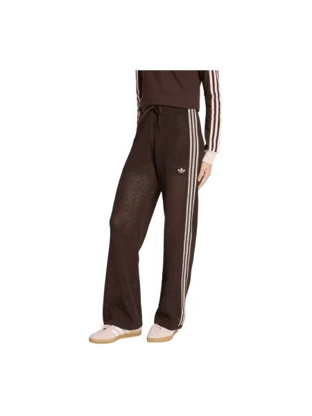 Spodnie dresowe o wyglądzie dzianiny w kroju regular fit model FIREBIRD' Adidas Originals brązowe