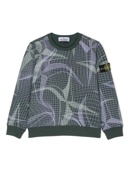 Bluza nierozpinana dziecięca Stone Island zielona
