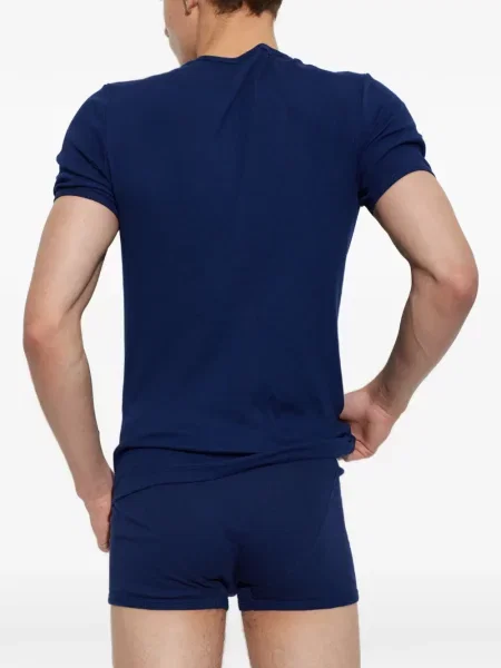 Tricou Versace din jerseu cu autograf albastru