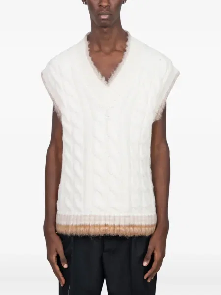 Pulover Lacoste de lână alb