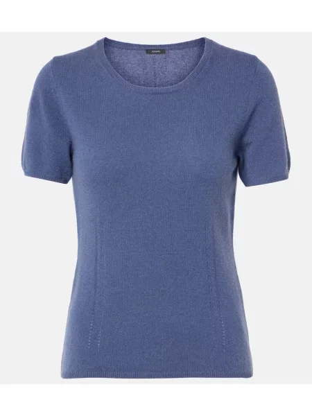 Tricou Joseph din cașmir albastru